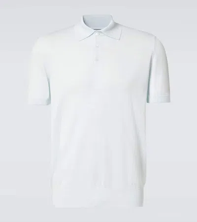 Brunello Cucinelli Cotton Polo Shirt In Blue