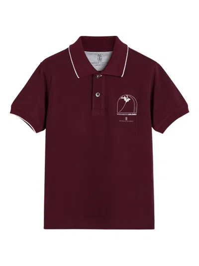 Brunello Cucinelli Kids' Cotton Polo Shirt In Brown