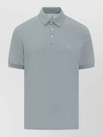 Brunello Cucinelli Cotton Polo Shirt Featuring Logo Detail In Burgundy