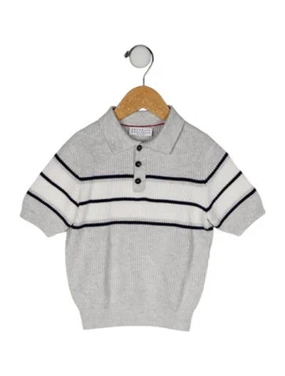 Pre-owned Brunello Cucinelli Babies' Cotton Polo Shirt In Gray