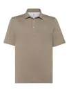 Brunello Cucinelli Polo With Shirt Collar In Brown