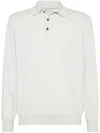 Brunello Cucinelli Cotton Polo Shirt In Grey