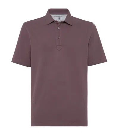 Brunello Cucinelli Cotton Polo Shirt In Multi