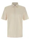 Brunello Cucinelli Linen Cotton Polo Shirt In Neutral
