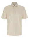 Brunello Cucinelli Linen Cotton Polo Shirt In Neutral