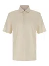 Brunello Cucinelli Classic Cotton Jersey Polo Shirt In Neutral