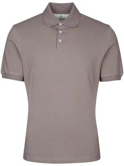 Brunello Cucinelli Cotton Polo Shirt In Neutrals