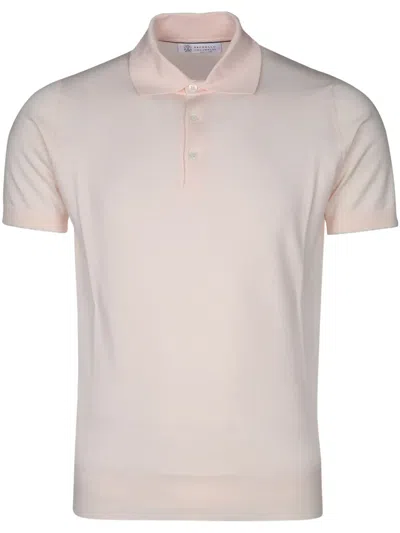 Brunello Cucinelli Cotton Polo Shirt In Pink