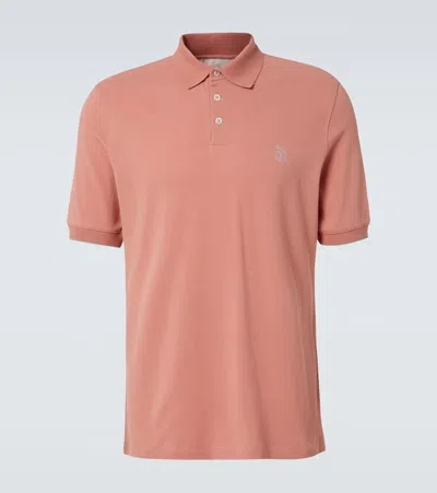 Brunello Cucinelli Cotton Polo Shirt In Pink