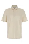 Brunello Cucinelli Classic Cotton Jersey Polo Shirt In Sand