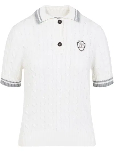 Brunello Cucinelli Cotton Polo Shirt In White