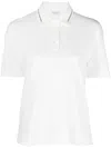 Brunello Cucinelli Monili Chain-detailed Cotton Polo Shirt In White