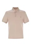 Brunello Cucinelli Cotton Polo Shirt With Printed Logo In Pink