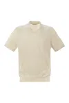Brunello Cucinelli Men Cotton Polo Style Sweater In Neutral
