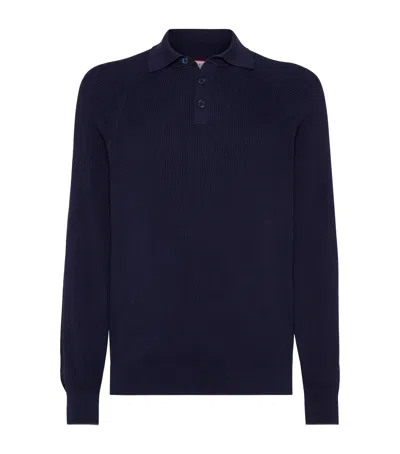 BRUNELLO CUCINELLI COTTON POLO SWEATER