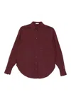 Brunello Cucinelli Cotton Popeline Shirt In Red
