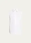 Brunello Cucinelli Cotton Poplin Button-front Shirt With Monili Collar In C159 White