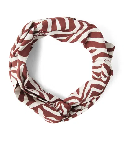 Brunello Cucinelli Cotton Poplin Printed Headband In Red