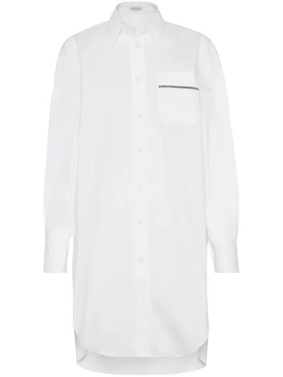 Brunello Cucinelli Cotton Poplin Shirt In White