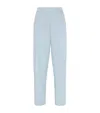 Brunello Cucinelli Women Lightweight Poplin Five-pocket Track Pants With Monili In Blue