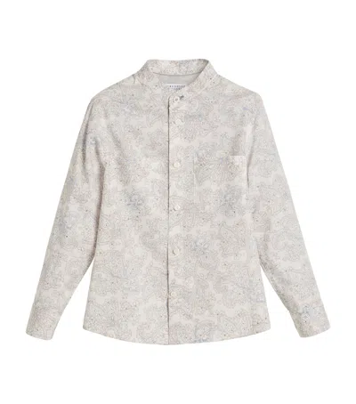 Brunello Cucinelli Kids' Cotton Printed Shirt In White