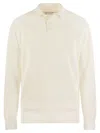 Brunello Cucinelli Cotton Rib Knit Polo Shirt With Long Raglan Sleeve