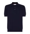 Brunello Cucinelli Cotton Rib-knit Polo Sweater In Blue