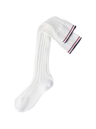 Brunello Cucinelli Cotton Rib Knit Socks With Stripes In Multi
