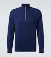 Brunello Cucinelli Cotton Ribbed-knit Half-zip Sweater In Blue
