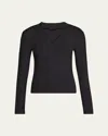 Brunello Cucinelli Cotton Ribbed Knit Top With Monili Detail In Black