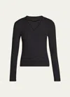 Brunello Cucinelli Cotton Ribbed Knit Top With Monili Detail In C101 Black