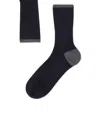 Brunello Cucinelli Cotton Ribbed Mid-calf Socks In Black