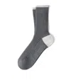Brunello Cucinelli Cotton Ribbed Mid-calf Socks In Grey