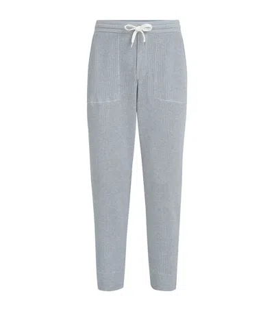 Brunello Cucinelli Cotton Ribbed Sweatpants In Grey