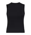 Brunello Cucinelli Cotton Ribbed Tank Top In Black