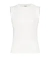 Brunello Cucinelli Cotton Ribbed Tank Top In White