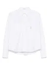 Brunello Cucinelli Cotton Shirt With Logo Embroidery In White