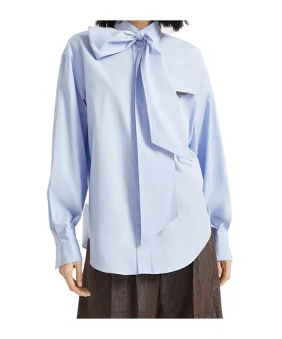 Brunello Cucinelli Cotton Shirt In Blue
