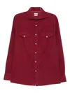 Brunello Cucinelli Easy Fit Western Shirt In Corduroy In Red