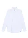 Brunello Cucinelli Cotton Shirt With Button-down Collar And Curved Hem In White