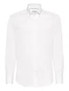 Brunello Cucinelli Men's Basic Fit Solid Sport Shirt With Button-down Collar