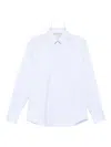 Brunello Cucinelli Cotton Shirt With Button-down Collar And Curved Hem In White