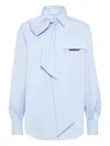 Brunello Cucinelli Long Sleeve Collared Shirt With Bow Detail