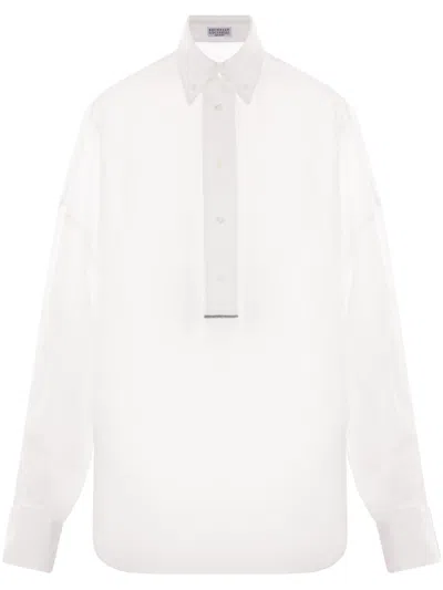 Brunello Cucinelli Cotton Shirt In White