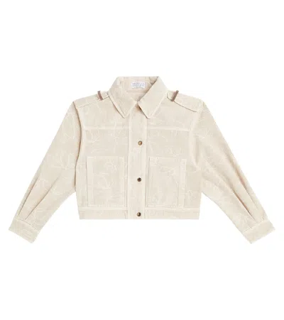 Brunello Cucinelli Kids' Cotton Shirt In Beige
