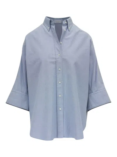 Brunello Cucinelli Cotton Shirt In Black