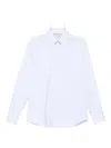 Brunello Cucinelli Cotton Shirt With Button-down Collar And Curved Hem In White