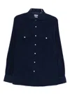 Brunello Cucinelli Men Easy Fit Western Shirt In Corduroy In Blue