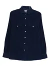 Brunello Cucinelli Men Easy Fit Western Shirt In Corduroy In Blue