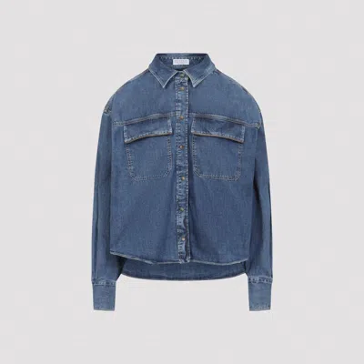 Brunello Cucinelli Cotton Shirt In Blue